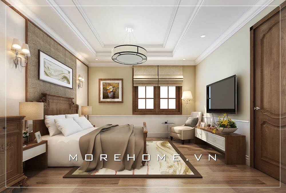 Thiết kế phòng ngủ biệt thự tân cổ điển